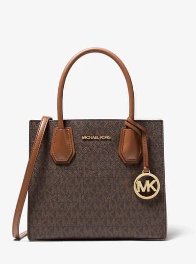 Michael Kors Outlet Mercer Medium Logo and Leather Accordion Crossbody Bag 3