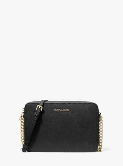 Michael Kors Outlet Jet Set Large Saffiano Leather Crossbody Bag 1