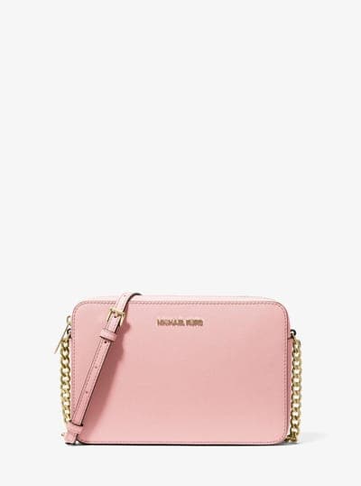 Michael Kors Outlet Jet Set Large Saffiano Leather Crossbody Bag 8