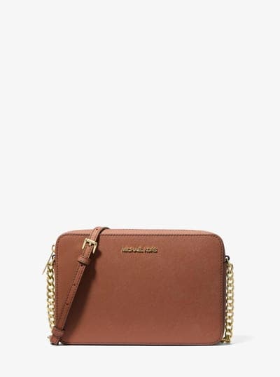 Michael Kors Outlet Jet Set Large Saffiano Leather Crossbody Bag 9