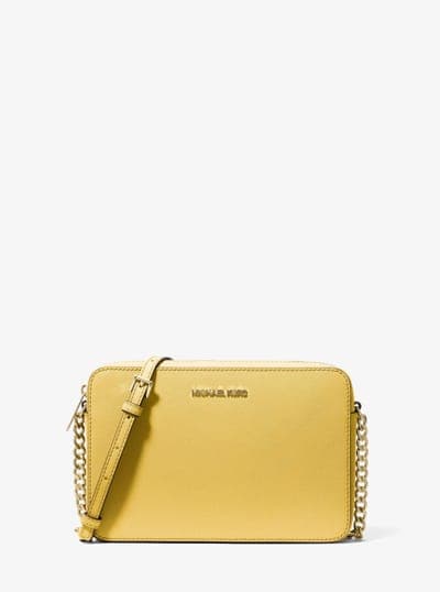 Michael Kors Outlet Jet Set Large Saffiano Leather Crossbody Bag 13