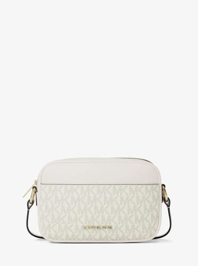 Michael Kors Outlet Jet Set Small Signature Logo Camera Crossbody Bag 1