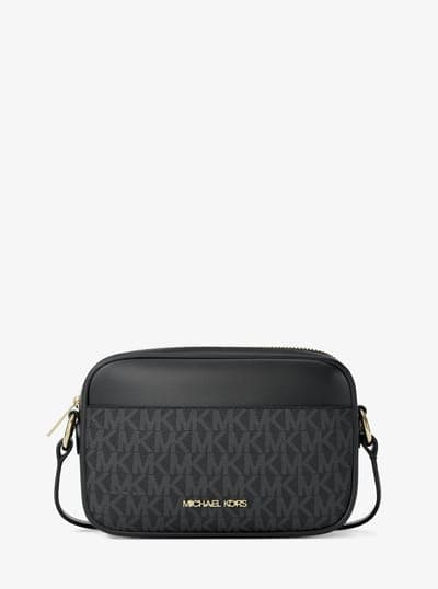 Michael Kors Outlet Jet Set Small Signature Logo Camera Crossbody Bag 6