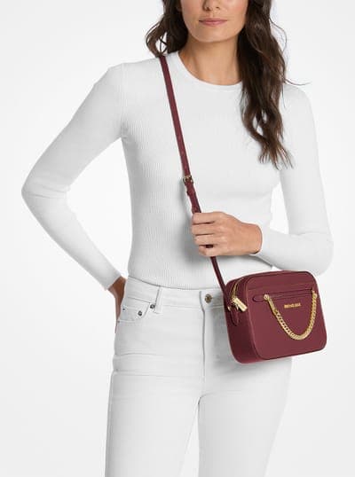 Jet Set Large Saffiano Leather Crossbody Bag 13
