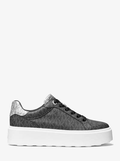 Michael Kors Outlet Romey Metallic Two-Tone Signature Logo Platform Sneaker 9
