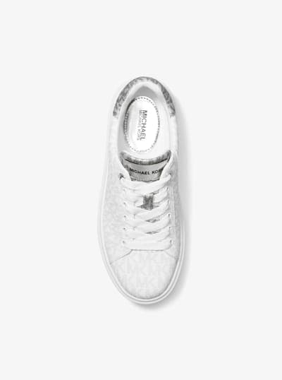 Michael Kors Outlet Romey Metallic Two-Tone Signature Logo Platform Sneaker 23