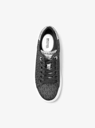 Michael Kors Outlet Romey Metallic Two-Tone Signature Logo Platform Sneaker 29