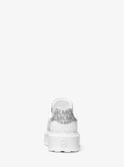 Michael Kors Outlet Romey Metallic Two-Tone Signature Logo Platform Sneaker 47