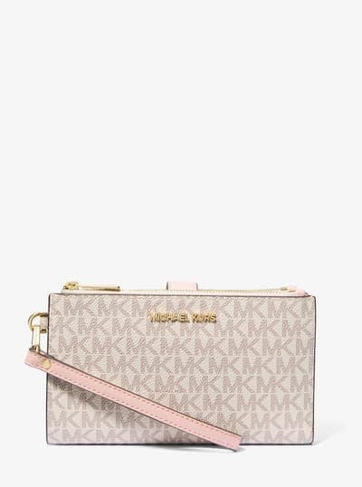 Michael Kors Outlet Jet Set Travel Signature Logo Smartphone Wallet 5