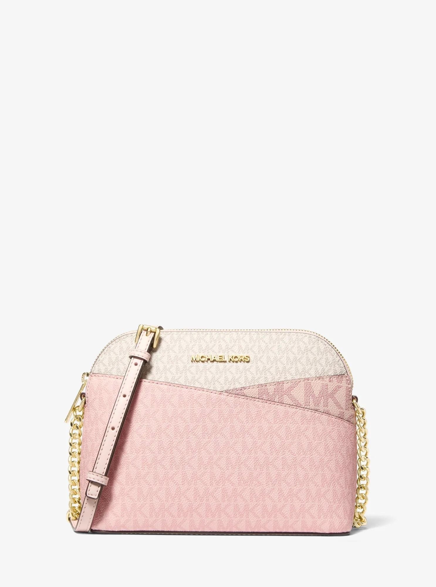 Michael Kors Outlet Jet Set Travel Medium Color-Block Signature Logo Crossbody Bag