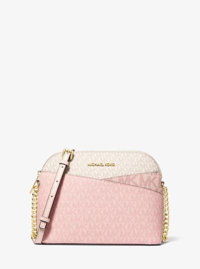 Michael Kors Outlet Jet Set Travel Medium Color-Block Signature Logo Crossbody Bag 1