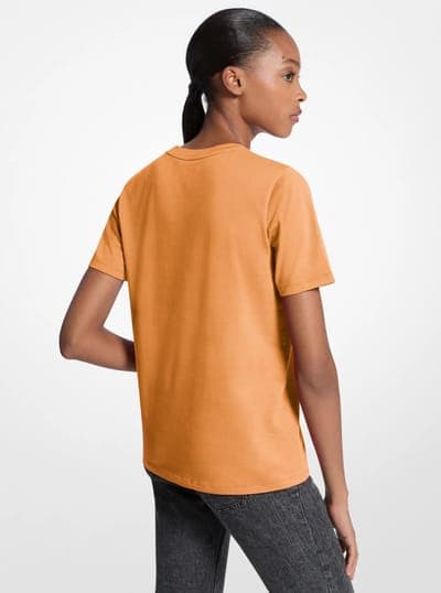 Sequined Logo Cotton T-Shirt 37