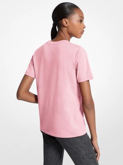 Sequined Logo Cotton T-Shirt 38