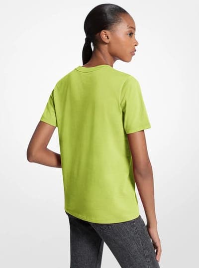 Sequined Logo Cotton T-Shirt 45