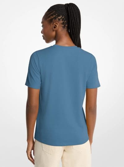 Sequined Logo Cotton T-Shirt 49