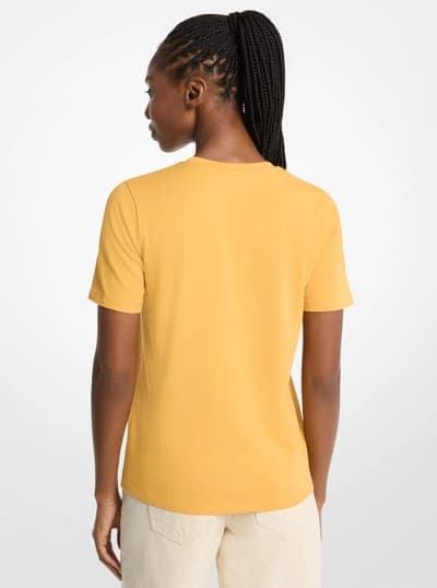 Sequined Logo Cotton T-Shirt 51