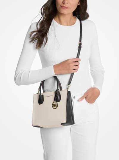 Mercer Medium Two-Tone Pebbled Leather Crossbody Bag 6