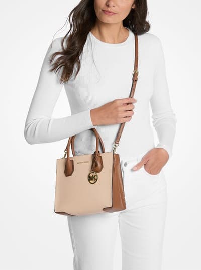 Mercer Medium Two-Tone Pebbled Leather Crossbody Bag 9