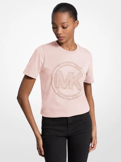 Studded Logo Charm Organic Cotton Jersey T-Shirt 3