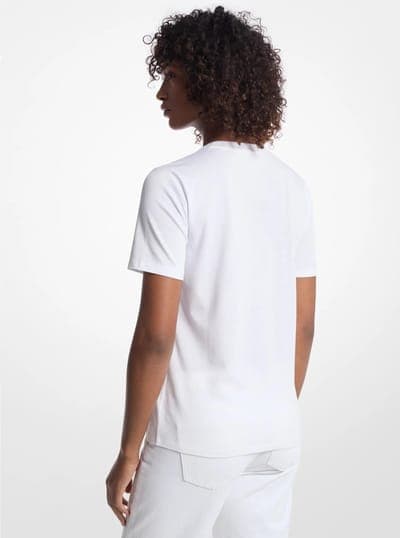 Studded Logo Charm Organic Cotton Jersey T-Shirt 2