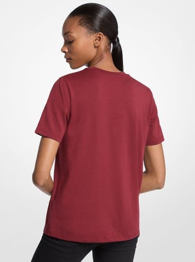 Studded Logo Charm Organic Cotton Jersey T-Shirt 8