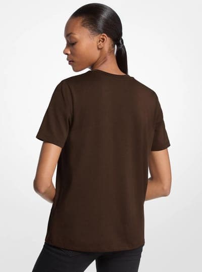 Studded Logo Charm Organic Cotton Jersey T-Shirt 10