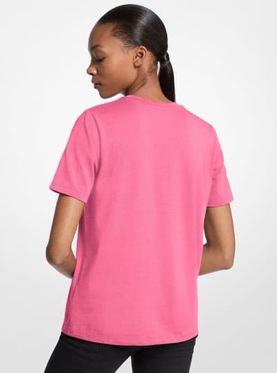 Studded Logo Charm Organic Cotton Jersey T-Shirt 12