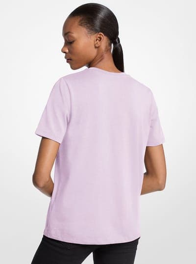 Studded Logo Charm Organic Cotton Jersey T-Shirt 14