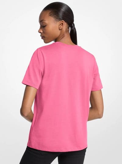 Studded Logo Charm Organic Cotton Jersey T-Shirt 15