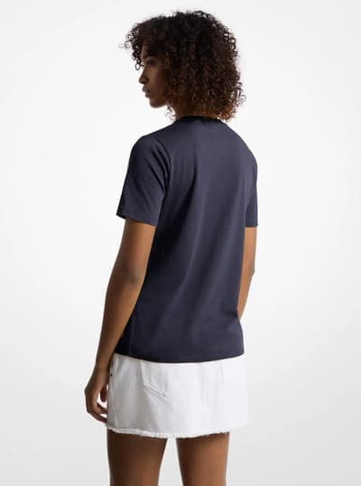 Studded Logo Charm Organic Cotton Jersey T-Shirt 17