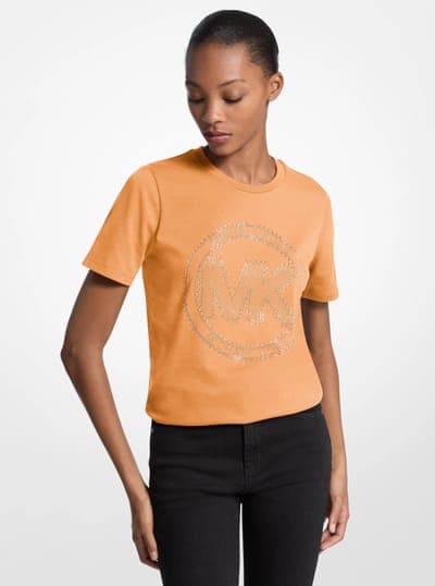 Studded Logo Charm Organic Cotton Jersey T-Shirt 23