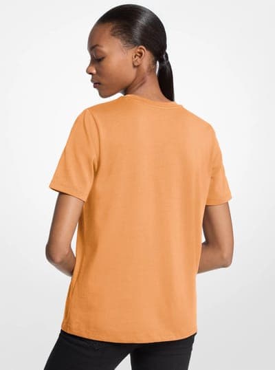 Studded Logo Charm Organic Cotton Jersey T-Shirt 24