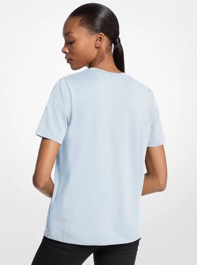 Studded Logo Charm Organic Cotton Jersey T-Shirt 27
