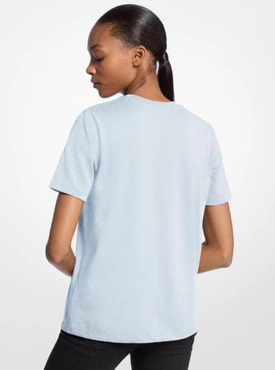 Studded Logo Charm Organic Cotton Jersey T-Shirt 29