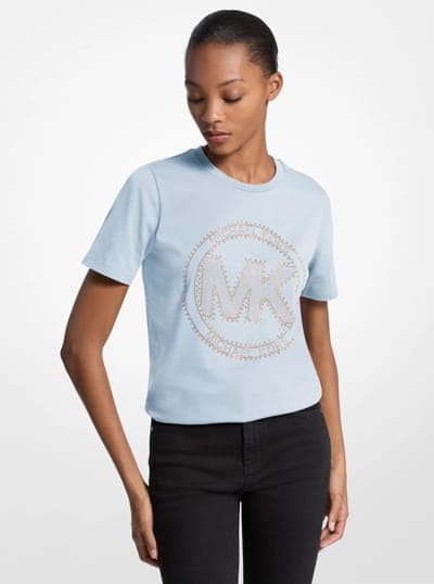 Studded Logo Charm Organic Cotton Jersey T-Shirt 30