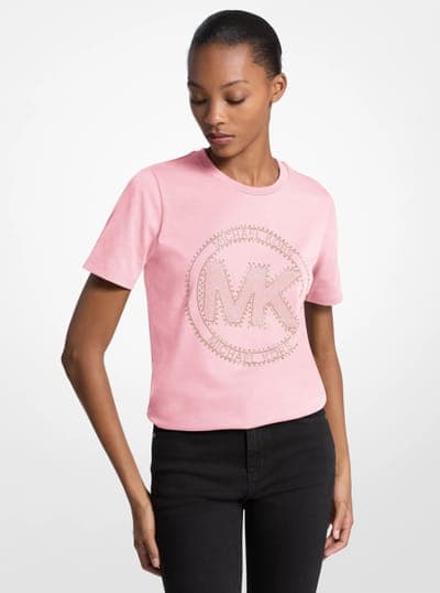 Studded Logo Charm Organic Cotton Jersey T-Shirt 31
