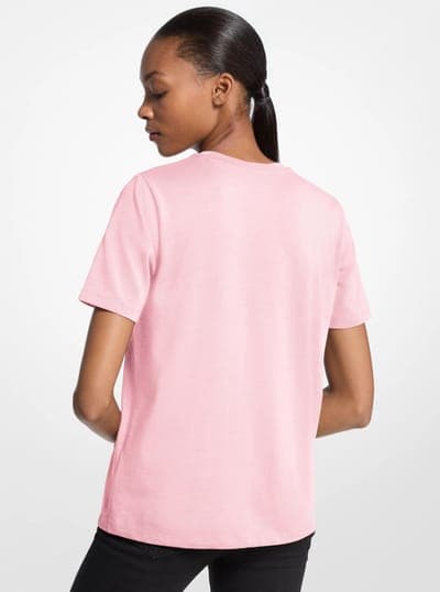 Studded Logo Charm Organic Cotton Jersey T-Shirt 32