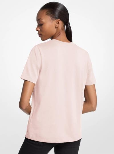 Studded Logo Charm Organic Cotton Jersey T-Shirt 35