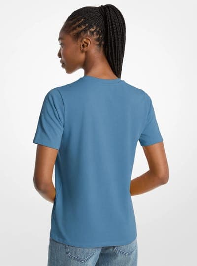 Studded Logo Charm Organic Cotton Jersey T-Shirt 41