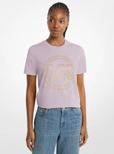 Studded Logo Charm Organic Cotton Jersey T-Shirt 42