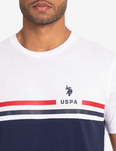 USPA STRIPE PRINT JERSEY T-SHIRT 2