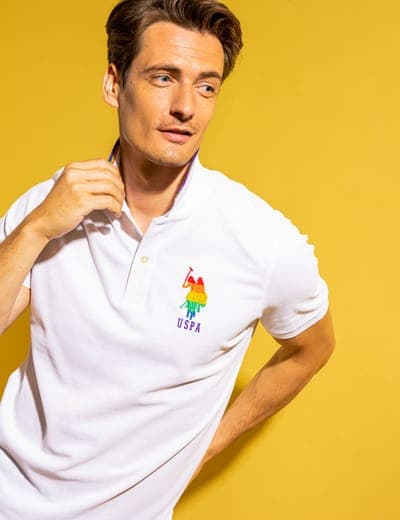 PRIDE RAINBOW TRIM PIQUE POLO SHIRT 1