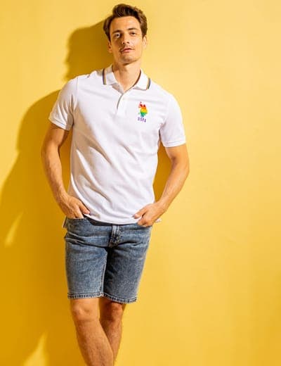PRIDE RAINBOW TRIM PIQUE POLO SHIRT 2