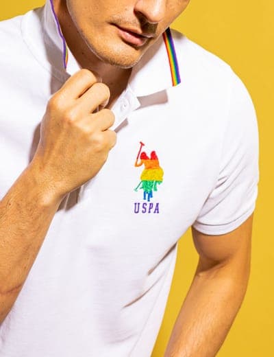 PRIDE RAINBOW TRIM PIQUE POLO SHIRT 6