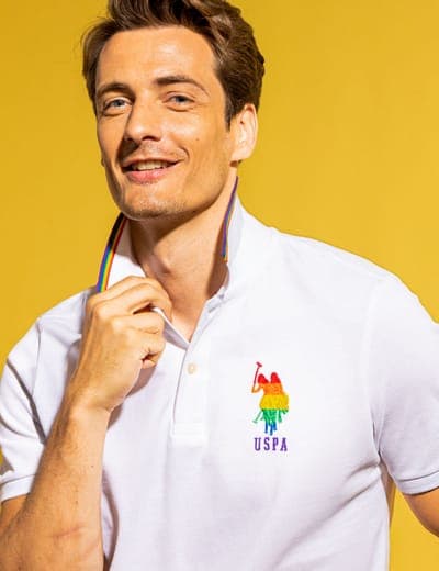 PRIDE RAINBOW TRIM PIQUE POLO SHIRT 7
