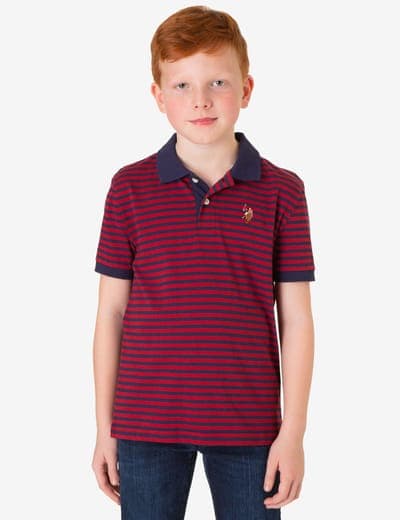 BOYS YARN DYE MULTI STRIPE POLO SHIRT 3