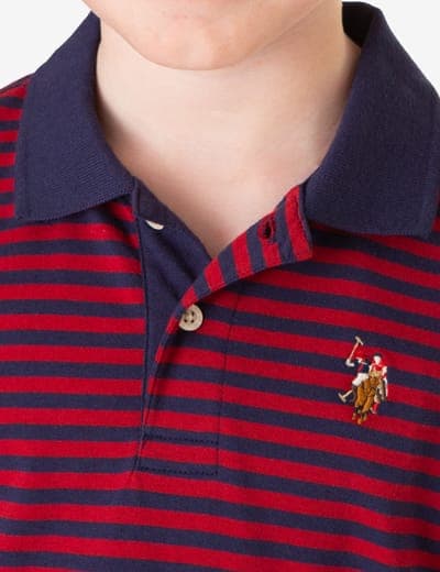 BOYS YARN DYE MULTI STRIPE POLO SHIRT 4