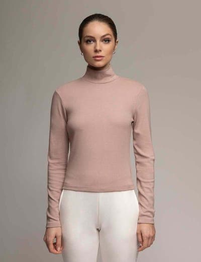 WHITE LABEL ESSENTIAL MOCK NECK RIB TOP 1