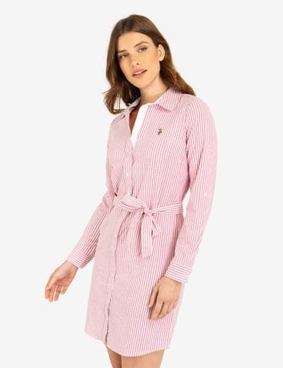 STRIPED MULTI-COLORED LOGO OXFORD DRESS 3
