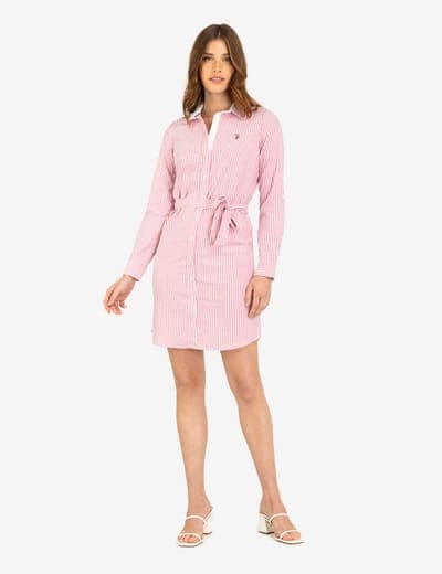 STRIPED MULTI-COLORED LOGO OXFORD DRESS 2